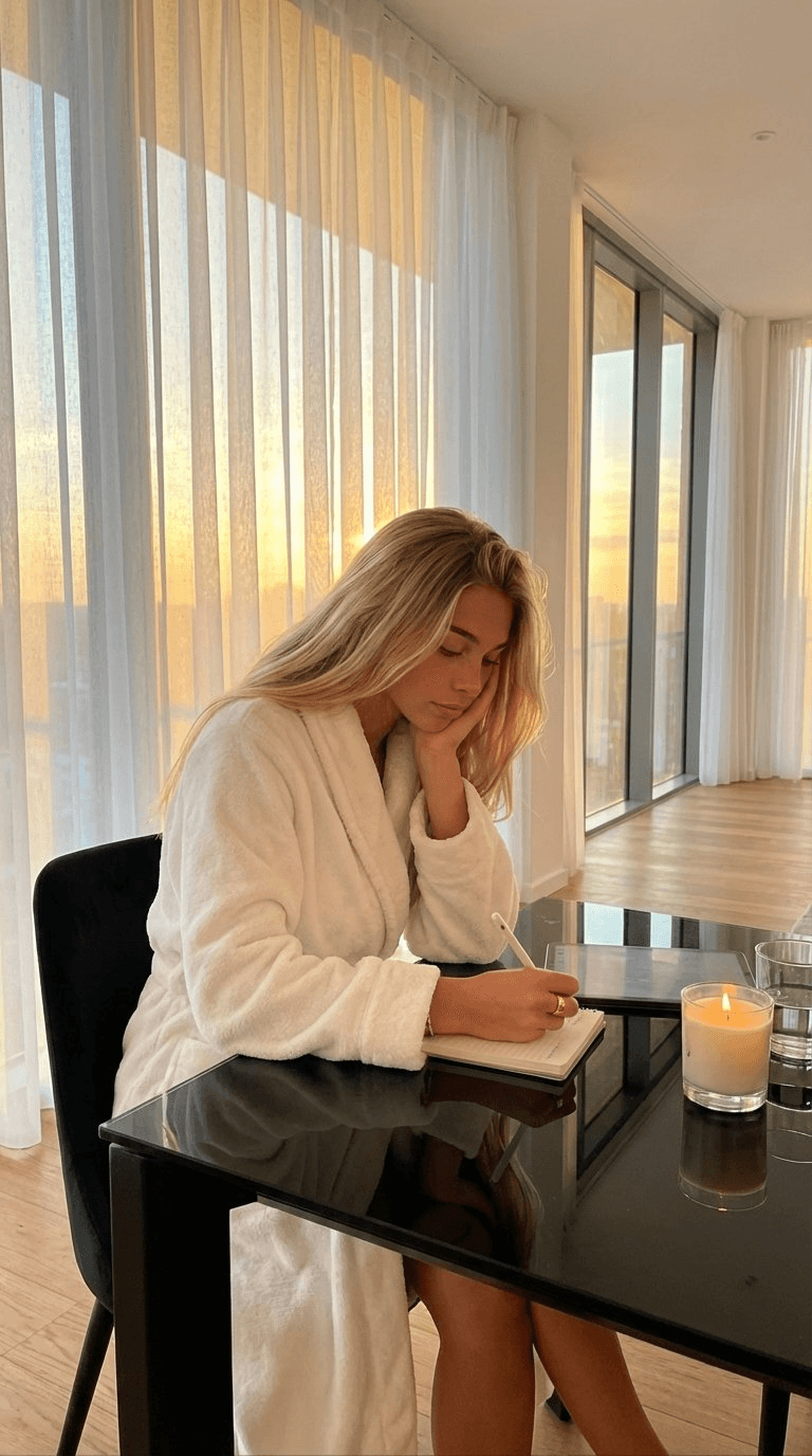 Journaling at Sunset - Original